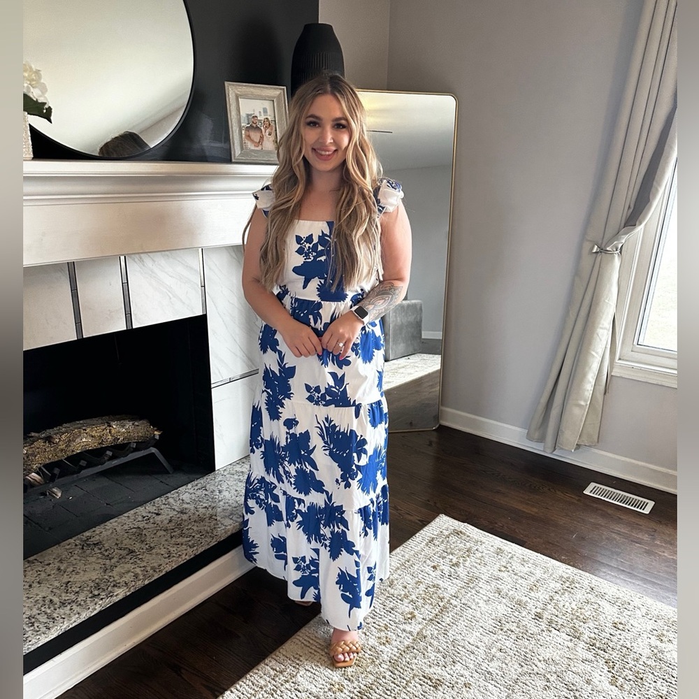 Blue & white dress